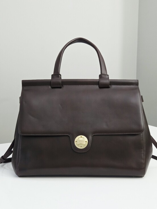 JEMMA Handbags - JEMMA EMMA TRAVELER 39 LAPTOP WORK BAG - MAHOGANY BROWN